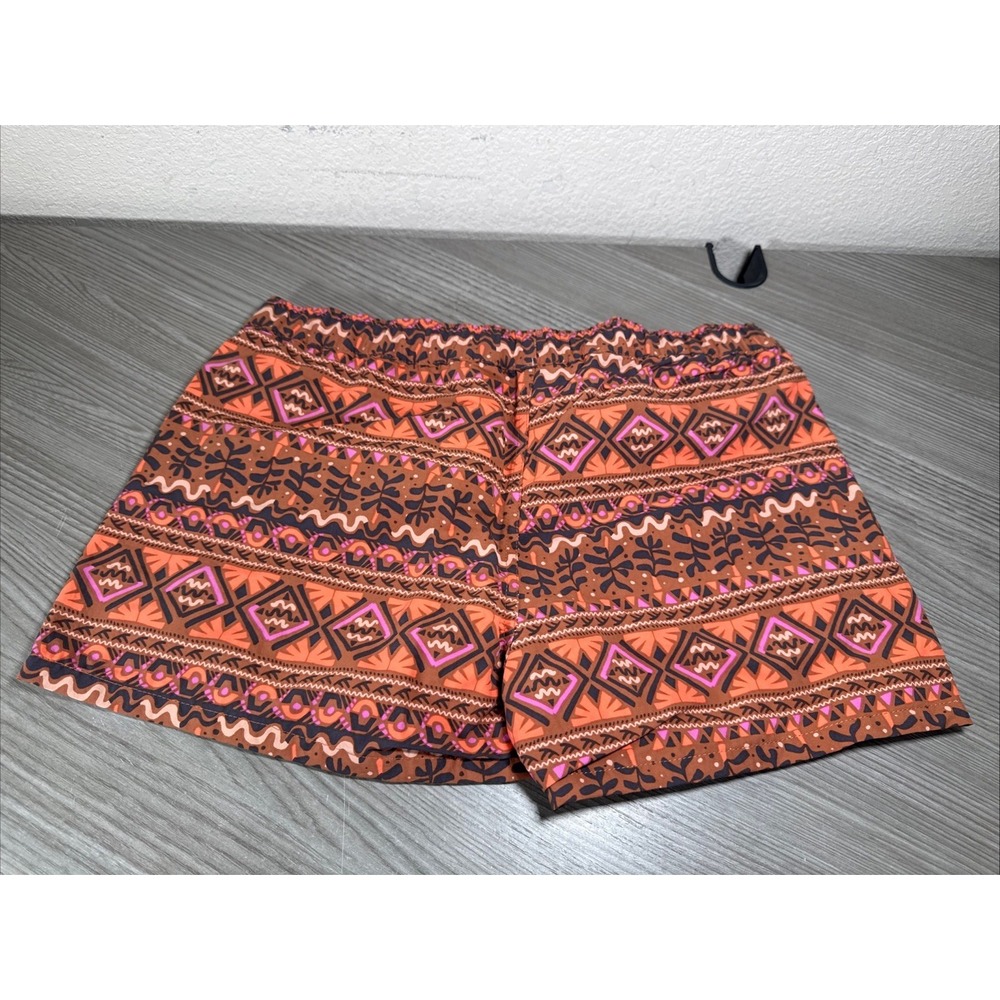 PATAGONIA Women's Shorts Small Orange Barely Baggies Geometric Print 2.5" Inseam - Picture 2 of 4